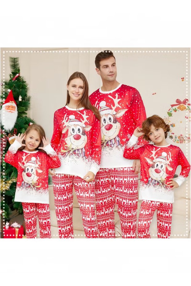 Family Christmas Pjs Matching Sets Baby Christmas Matching Jammies for Adults and Kids Holiday Xmas Sleepwear Set (Women)