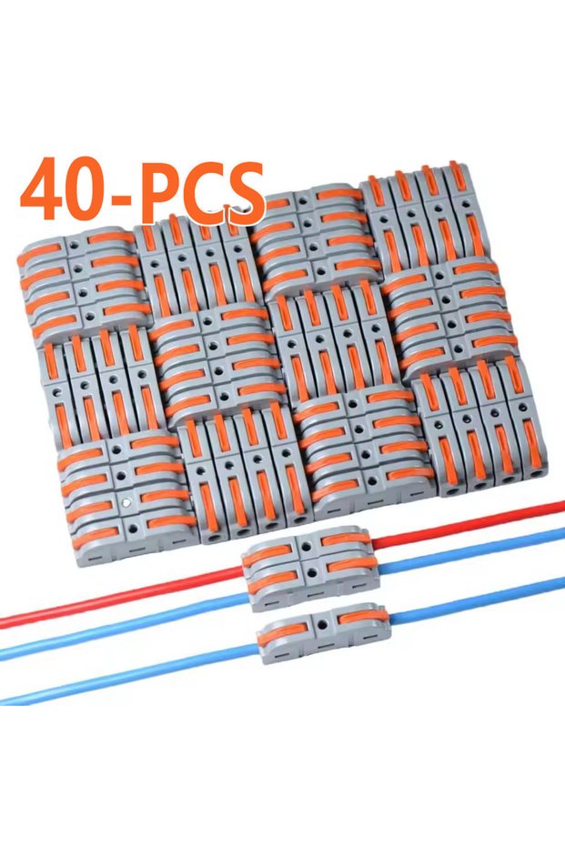 40Pcs 20/30/40 Pieces of Lever-Type Quick Connect Wire Connectors 28-12 Awg 1-to-1 Direct Plug-In Wi