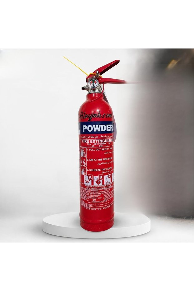Protect Your Family with 1kg Powder Car Fire Extinguisher, Inspection Badge & Tag, Arabic English Instruction, Free Bracket 10700013