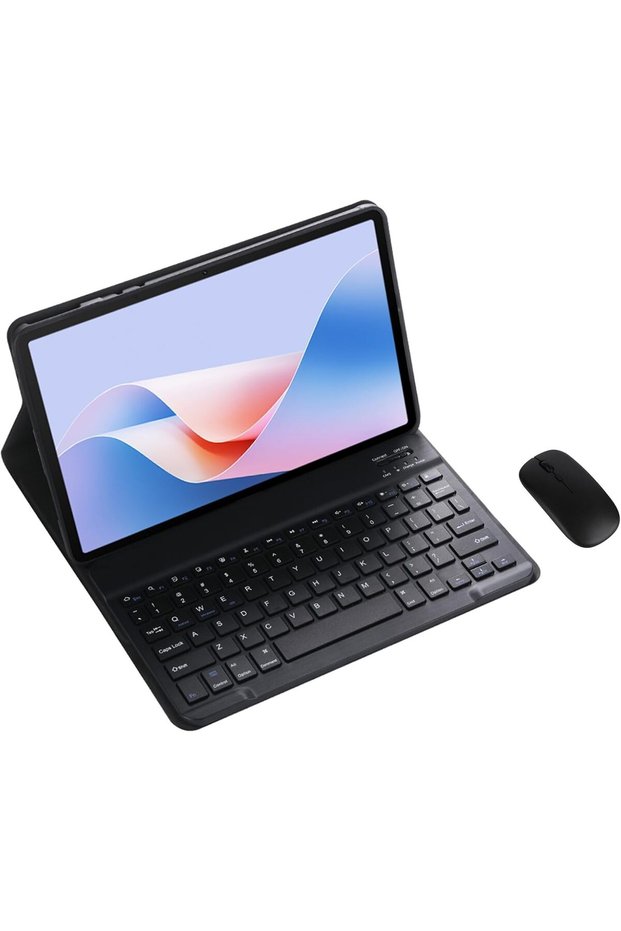 غطاء لوحة مفاتيح بلوتوث لاسلكية قابلة للفصل مع حامل وغلاف خلفي ناعم من TPU لجهاز Honor Pad X9a باللون الأسود