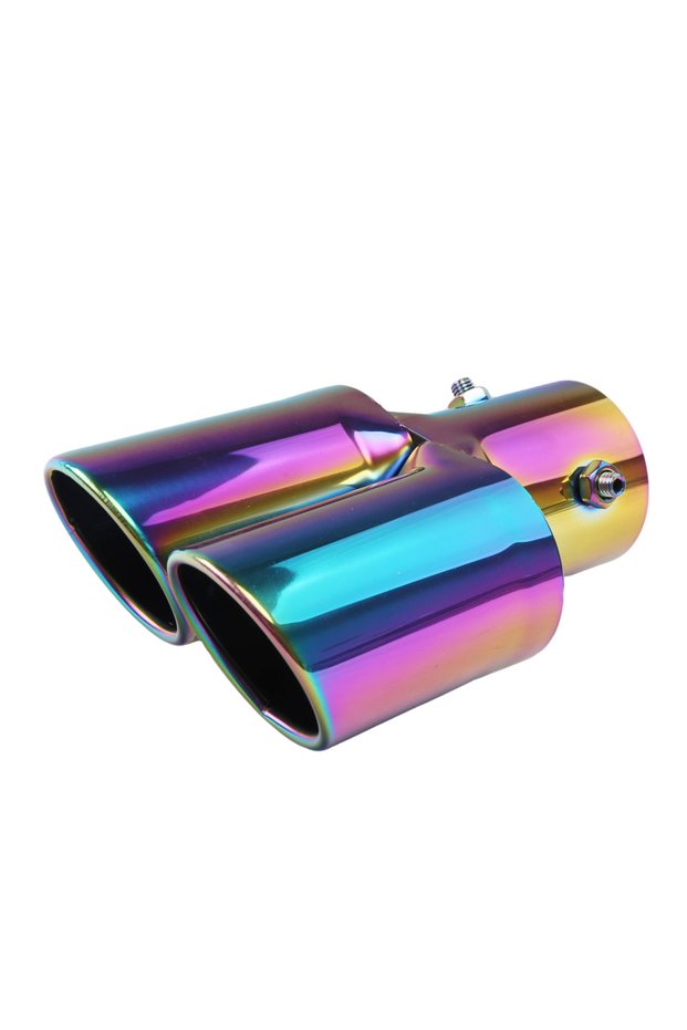 Multicolor Straight Universal Dual Exhaust Tip Stainless Steel Slant Cut Tip for Car Exhaust Pipe Ex