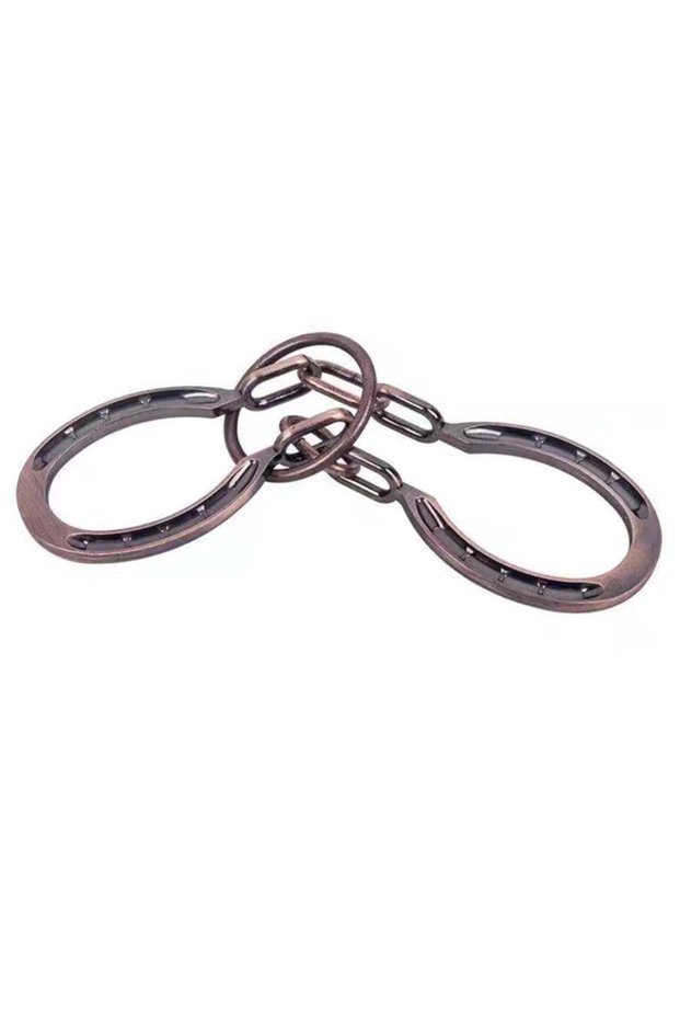 Bronze Magic IQ Metal Horseshoe Cast Brain Teaser Puzzle Disentanglement Juggling Tricks Educational
