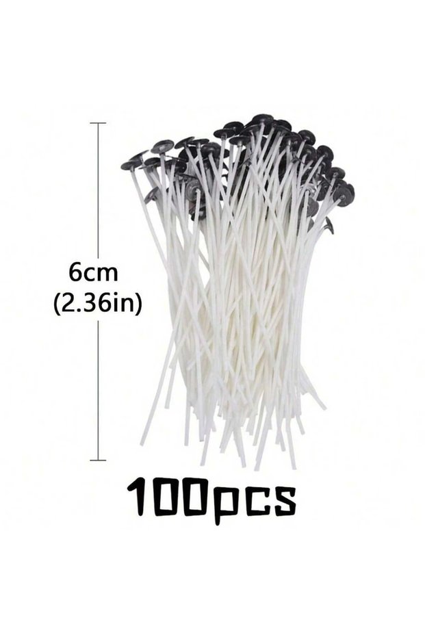 6cm 100pcs Multi-Sizes Pre-Waxed Candle Wicks Low Smoke DIY Candle Making Accessories Candle Making