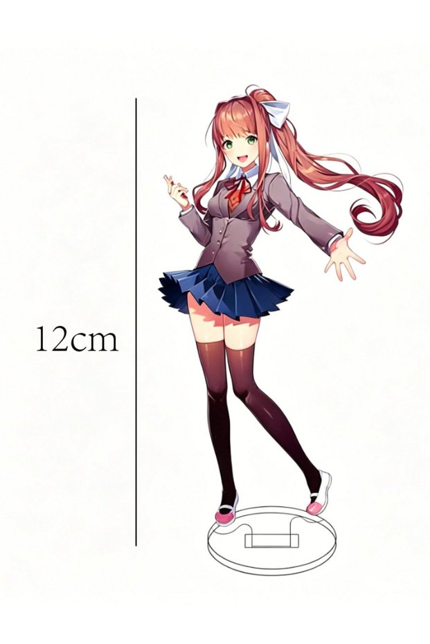 M green Heartbeat Literature Club Acrylic Stand Figure 12cm, Cute Anime Girl Figurine, Visual Novel