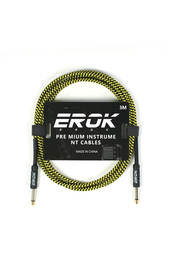 3MYellow EROK 3/6/10M Guitar Audio Cable 6.35mm Plug No Noise Audio Wire Cord Musical Instrument Acc