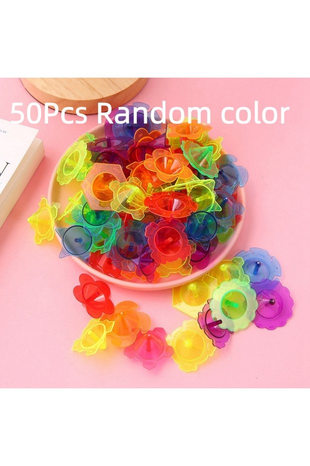 50Pcs Random color 50Pcs Colorful Transparent Mini Gyro Toy Suitable Kids Party Birthday Gift Pinat