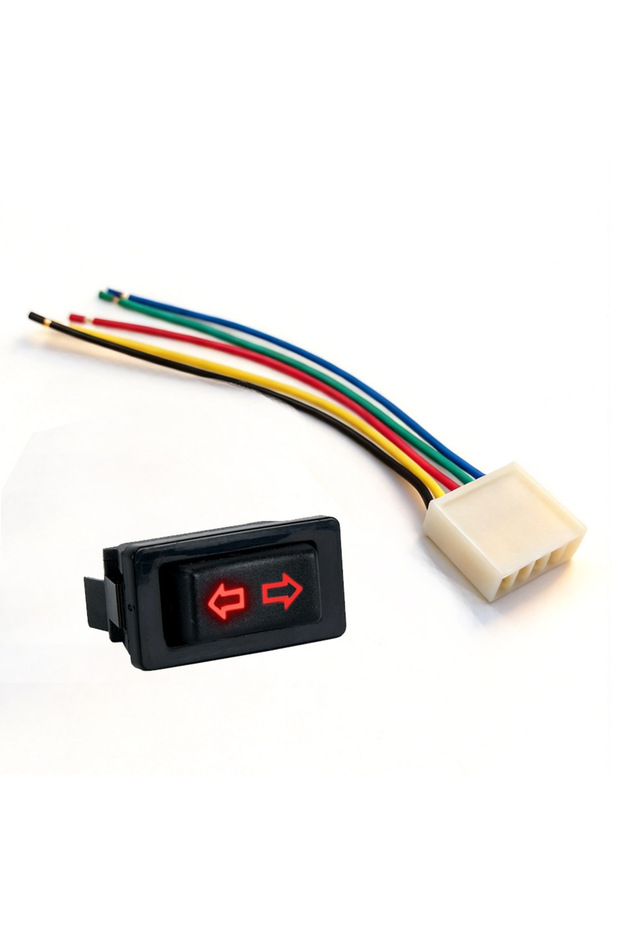 Harness Red Switch Universal Auto Car Electric Power Window Switch Lifter Control 5 Pin DC 12V 20A R