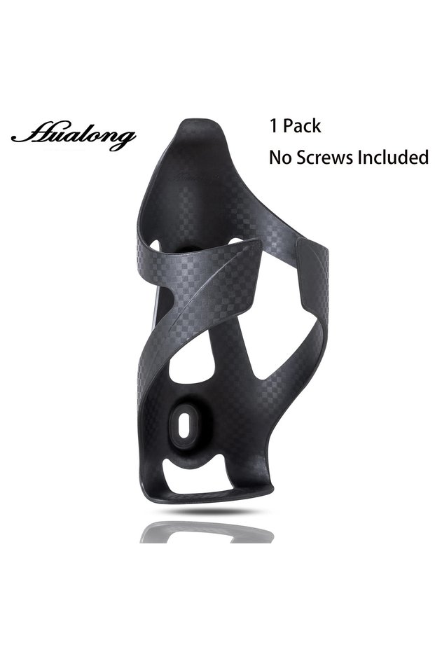 1 Pack - Black HUALONG Bike Water Bottle Holder Nylon Add Carbon Fiber Water Bottle Cage Road MTB Gr