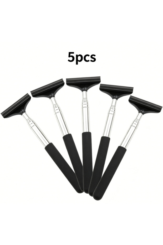 5PCS Summer Telescopic Car Rearview Mirror Wiper with Soft Handle Auto Glass Cleaning Defogger Brush