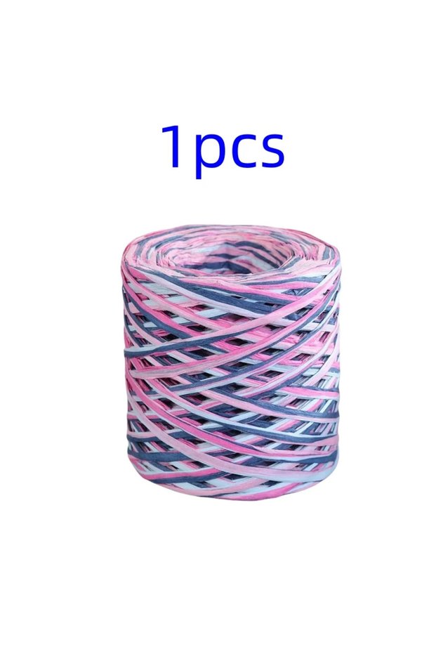 01-1pcs 2024 200M Natural Raffia Straw Yarn For Knitting Crocheting Paper Threads DIY Handmade Summe