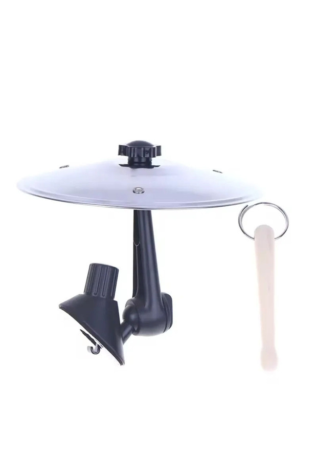 Silver C Clip-On Mini Air Vent Musical Drum, Alloy Saucer Car Car Air Vents Drumstick Decorative Acc