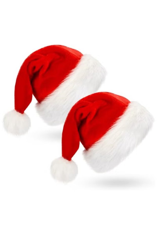 Christmas Hats Santa Hat Adult, Xmas Hat Holiday for Adults, Unisex Velvet Comfort Christmas Party Hat Thicken Classic Fur for Christmas Gifts New Year Festive Holiday Gifts for Men Wowen