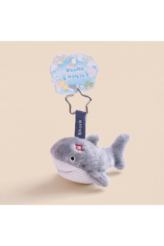 Shark 12cm New Creative Ocean Team Animal Plush Keychain Swimming Circle Keychain Stuffed Penguin Sh