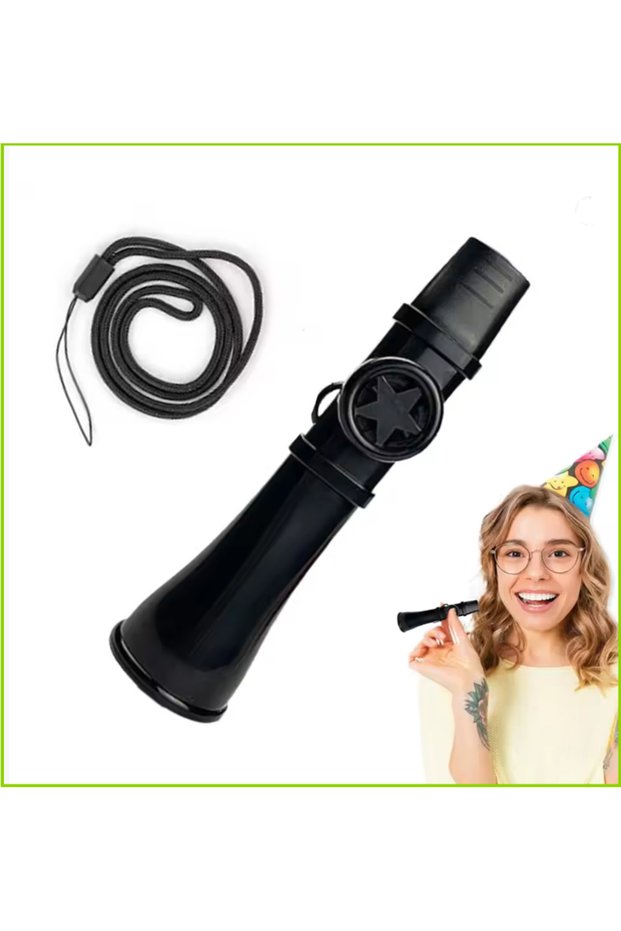 Kazoo Black Portable ABS Kazoo Flute Easy To Learn with Lanyard Musical Instruments Joyful British M