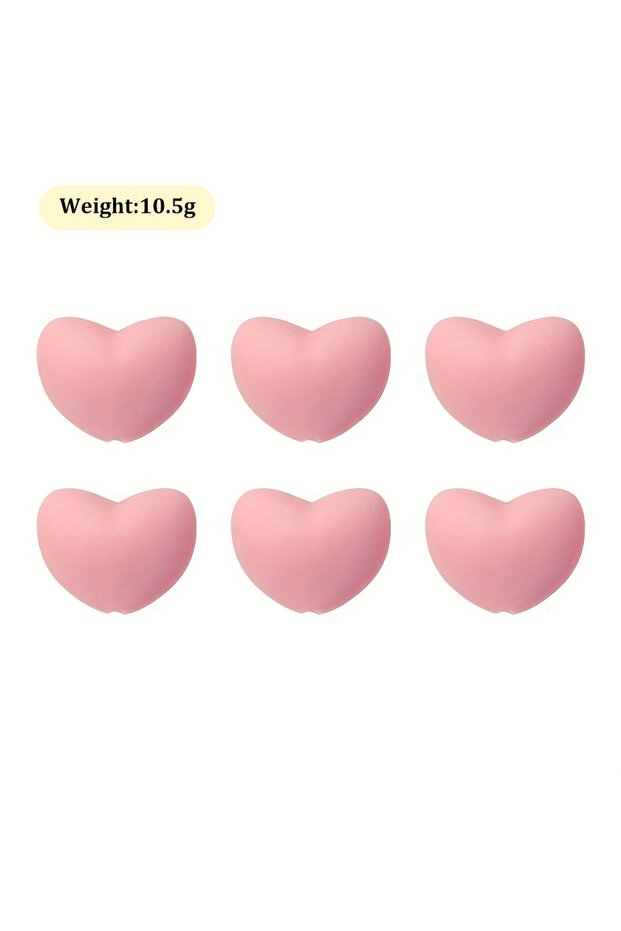 6pcs-pink 5/6pcs Multicolor Heart Shaped Stitch Needle Tips Stoppers Silicone Knitting Needle Point