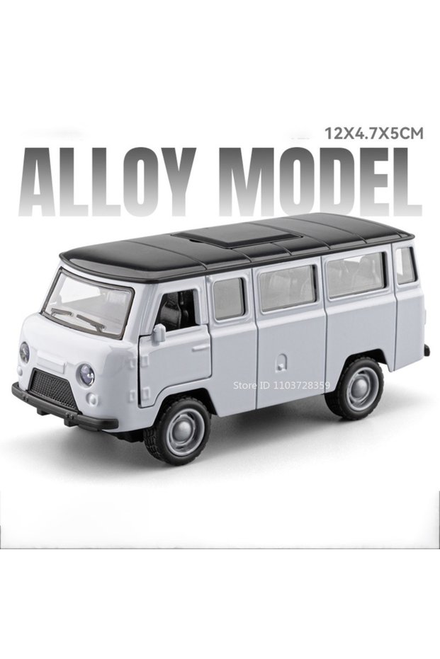 Grey 1:36 Model Toy UAZ Traveler Miniature Cars Alloy Diecast Pull Back Doors Opened Simulation Inte
