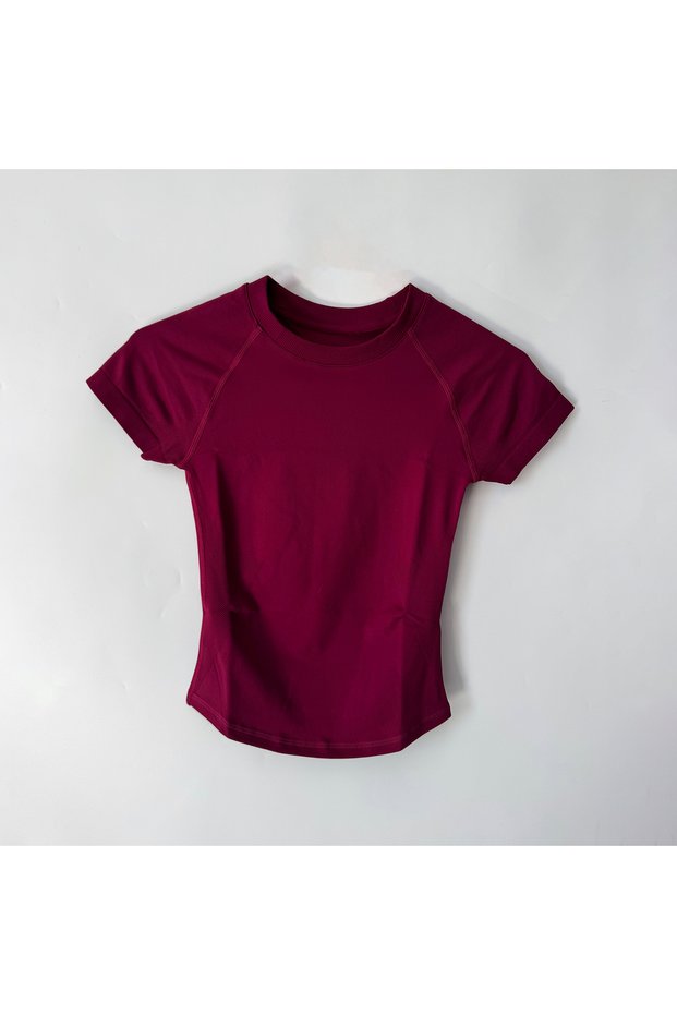 S 3 Winter Berry SWEAT UNDFYNE Sport Short Sleeve Top Women Running Sports T Shirt Summer Round Neck