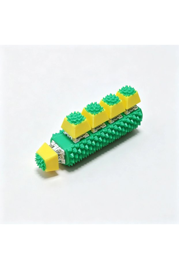 Green Random 5 Key Spiky Sensory Fidget Clicker Textured Finger Press Fidget Toy Stress Relief Finge
