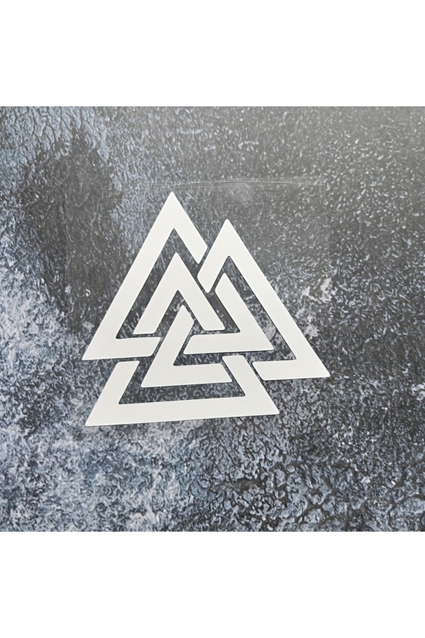 anh1-13x12cm-white 1PC Interlocking Triangle Vinyl Stickers Black Red White Waterproof Self Adhesive