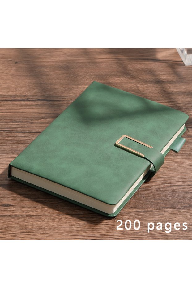 A5 green Vintage A5 leather notebook with personalized soft cover - perfect for business meetings an