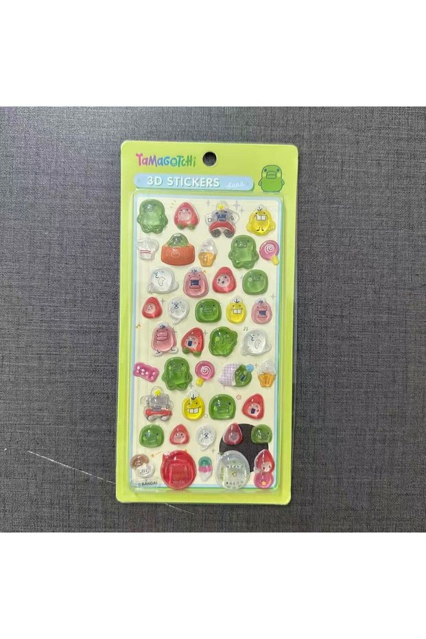 Q 1pcs NewCute Tamagotchi Kuchipatchi Mametchi 3D Embossed Stickers Creative Cartoon Decorati