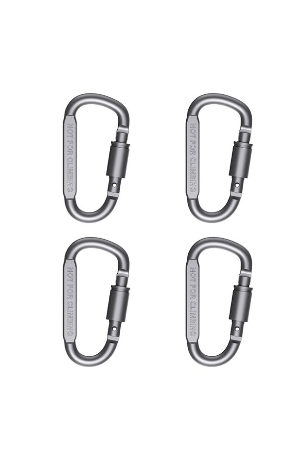 Grey-4Pcs 4/6PCS Carabiner Set For Key Camping Survival EDC Outdoor Keychain Clip Alloy Aluminum Tac