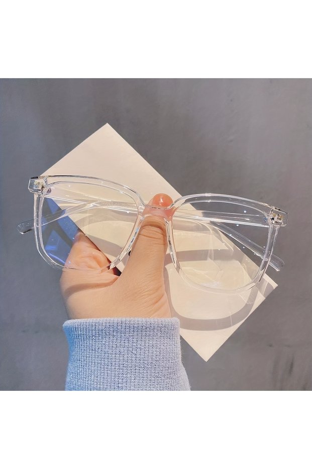 clear Hiking Camping Simple Square Anti Light Glasses for Women with Regular Eyeglass Frame Finished