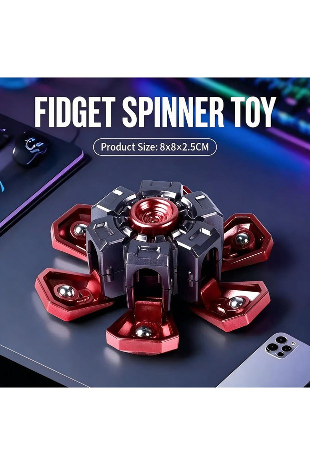 Grey red Mechanical Transforming Gyro Spinner Random Colors Styles Spinning Fingertip Toy Party Favo