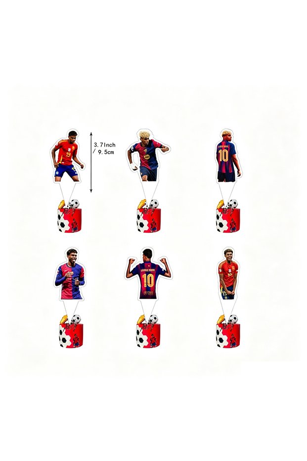 12pcs cake topper Yamal Football Star Birthday Party Decoration Fans Banner Balloon Cake Topp