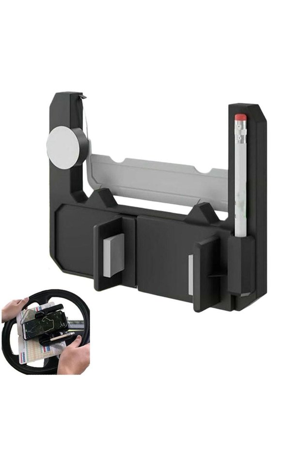 Black Golf Cart Steering Wheel Phone Stand Golf Cart Accessories for Steering Wheel Flip Phone Stand