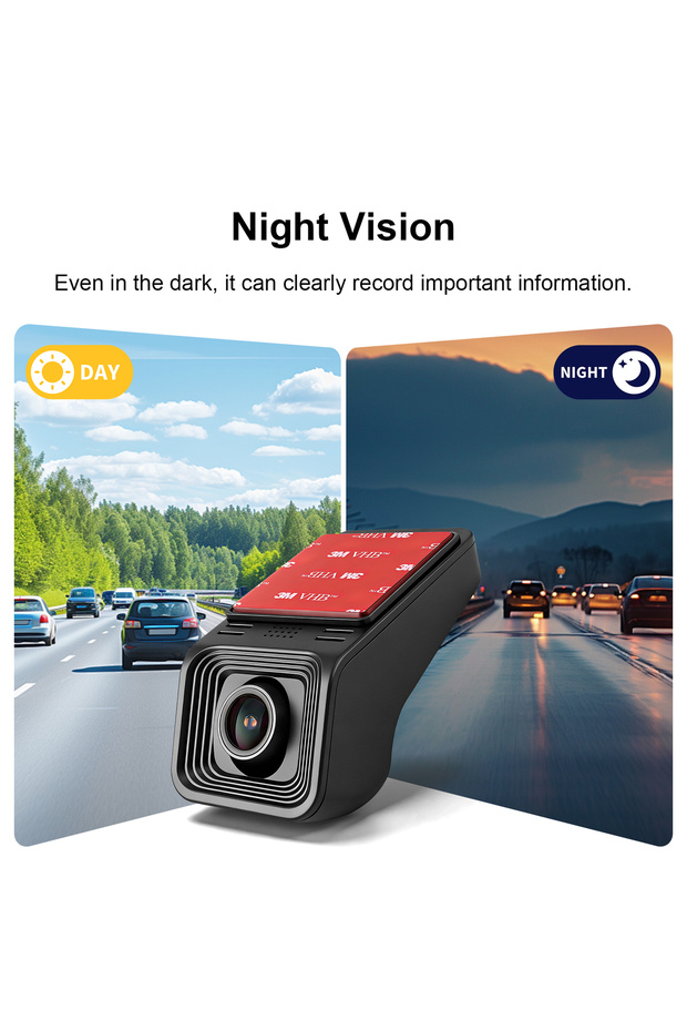 black Ezonetronics 1080P HD USB Front Dash Camera Universal Car DVR for Android System with ADAS Plu