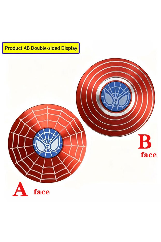 2 Spider Web Captain America Shield Fidget Spinner Metal Finger Gyro Anti-Stress ADHD Focus T