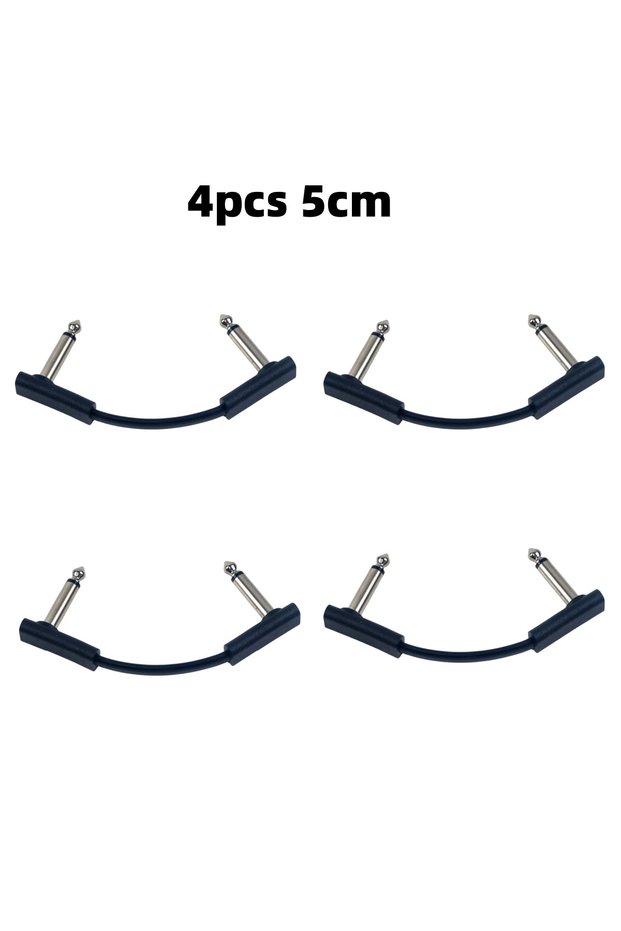 TS 4PCS 5CM Miwayer 4Pcs Flat Patch Cables Guitar Pedal 6.35mm TS Right Angle 5-50cm Space Saving Gu