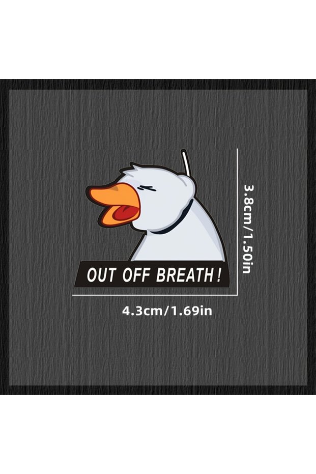4PCS 4.3X3.8CM Funny Tired Duck "Out Of Breath" Bike Sticker, Waterproof Vinyl Decal for Bicycle Fra