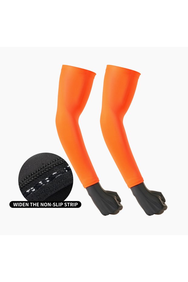 M Orange Men's Plus Size Ice Silk Arm Sleeves, UV Protection Anti-slip Cooling Covers for Sports Cyc