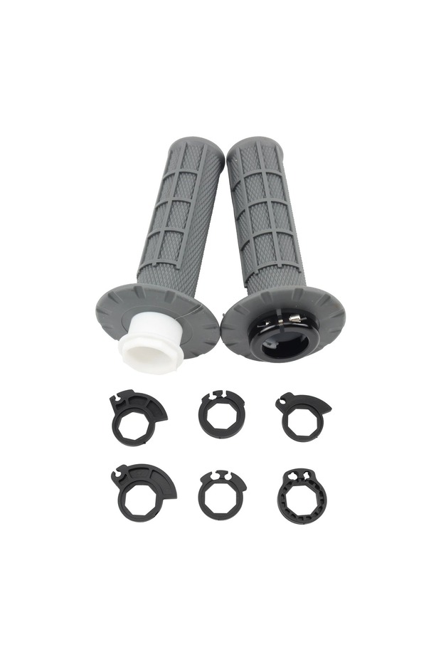 Gray Universal 22mm Motorcycle Handle Grips - Anti-Slip Rubber Hand Grips With Throttle Sleeve for O