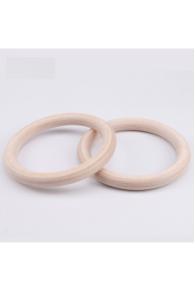 28mm wood color 2Pcs/Pairs Wooden Portable Crossfit Gymnastics Rings Gym Shoulder Strength Home Fitn