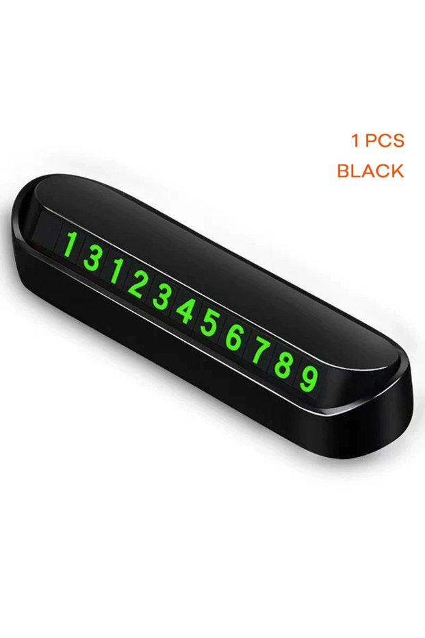 BLACK Car Accessories Mini Portable Telephone Number Plate With Switch Business Card Te