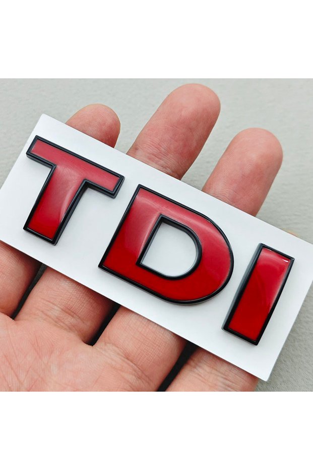 Red Black 3D ABS Black Logo TDI Emblem Car Trunk Badge for VW Passat Jetta Touareg Tiguan Touran Gol