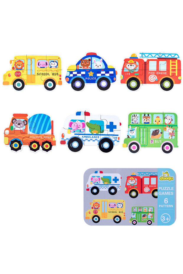 NB165C2-Traffic Montessori Baby Puzzle Educational Toys for Children 2 to 4 Age Toddler 3D Wooden Ji