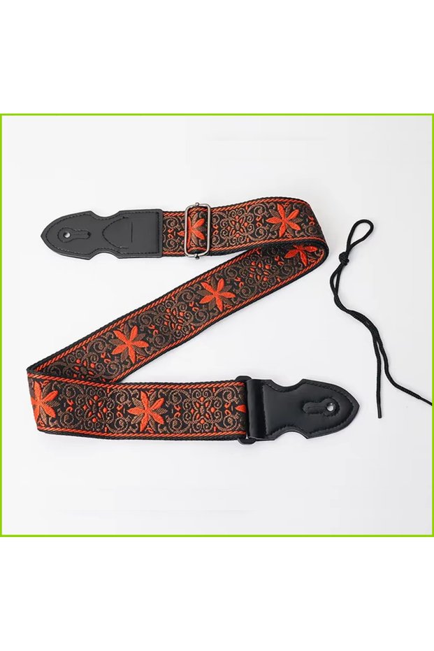 Orange Flower Fashion Retro Embroidered Electric Guitar Strap Ethnic Style Acoustic Guitar Strap Pri