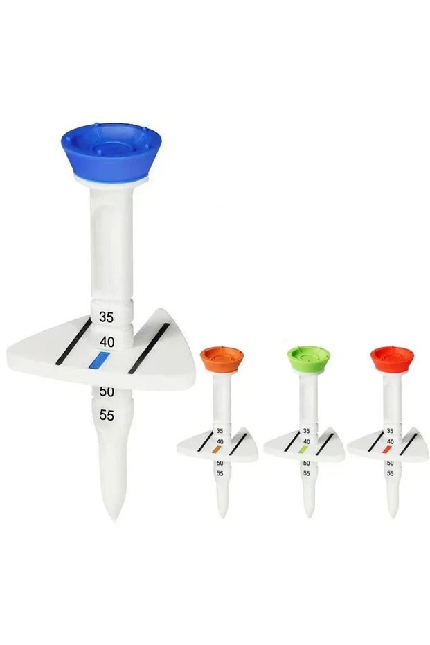 4psc Adjustable Height Durable Plastic Golf Tees with Aim Direction Golf Training Ball Stand for Out