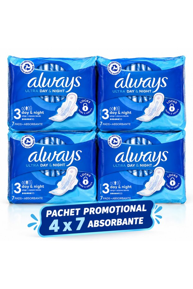 Pachet 4x7 absorbant zi și noapte