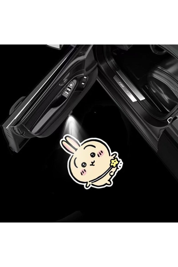 6 For Chiikawa Hachiware Wireless Car Door Light Auto Induction Ground Projection Welcome Lamp Car D