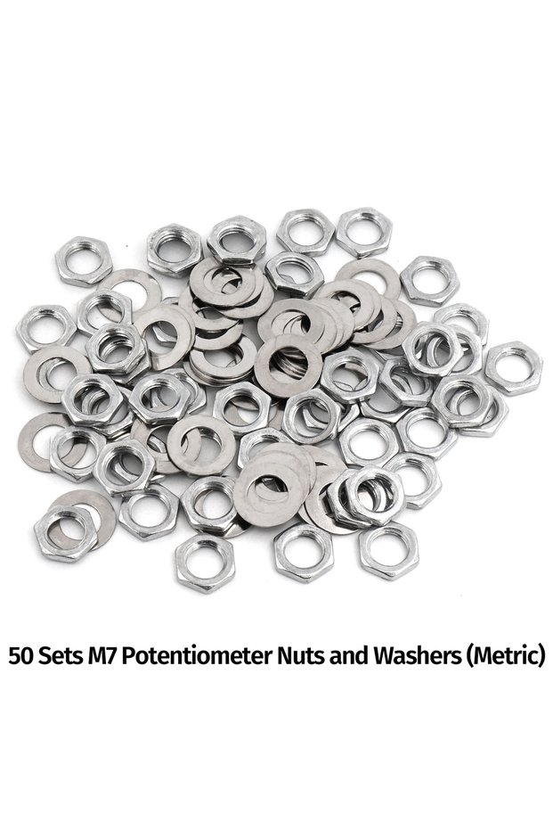 M7-50 sets 4/12/50 Sets M7/M8 Metric Electric Guitar Potentiometer Nuts and Washers Zinc Alloy Mount