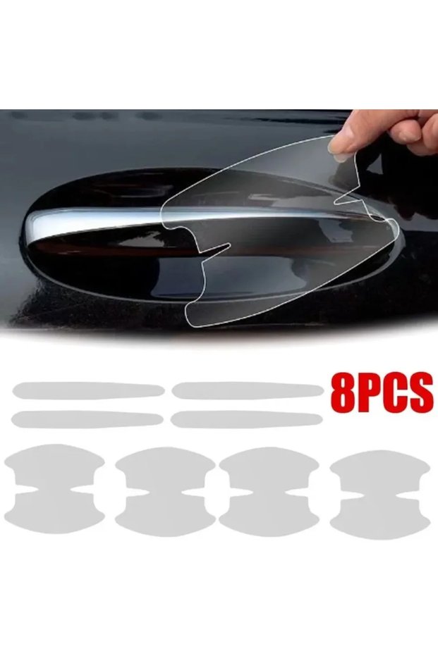 8pcs 8Pcs TPU Car Door Bowl Anti-scratch Sticker Clear Door Bowl Handle Protection Sticker Paint Sur