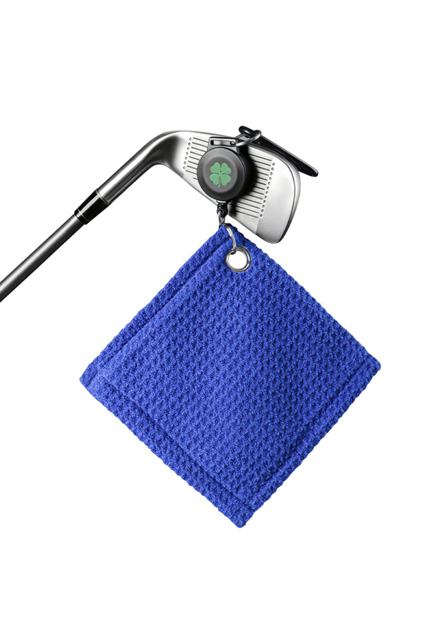 Blue 1 Pack Golf Club Towels 1 Pack with Magnetic Retractable Clip, 5.5''x5.5'' Black Blue Grey Colo