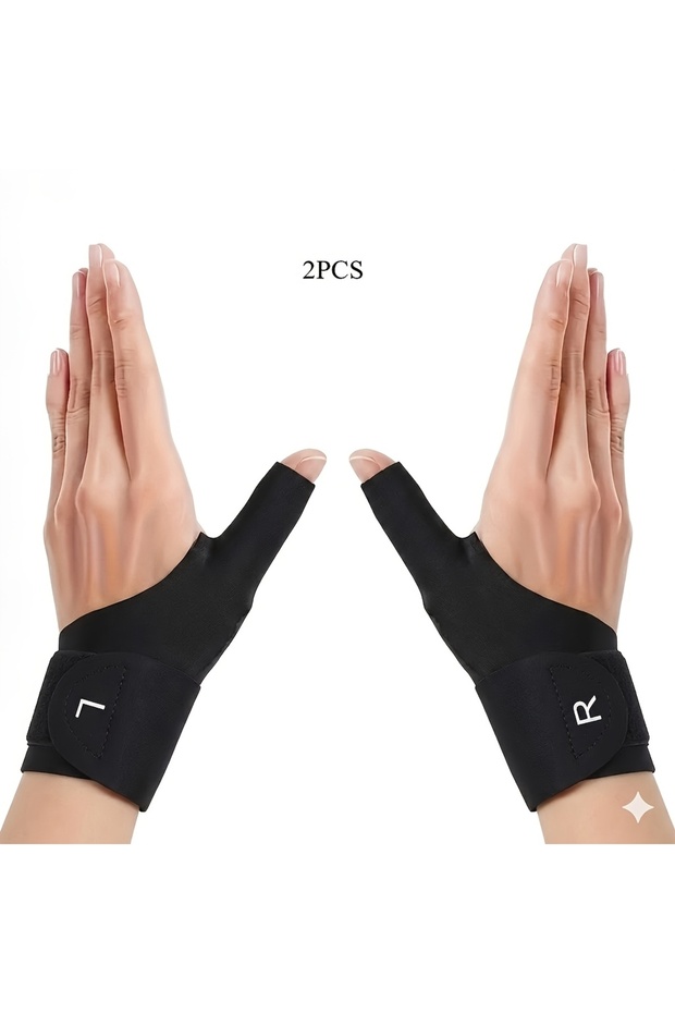 black Ergonomic Wrist Strap with Adjustable Tension—Anti-Slip Support for Office Typing and Repetiti