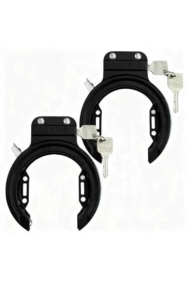 Black-2Pcs Bicycle Frame Wheel Clamp Lock Maximum Security for Bikes Simple,Fast & Easy To Apply Sui