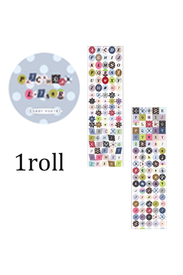 S32563-3 Mr.Paper 200cm/Roll Die Cut PET Washi Tape Alphabet Number Letter Stickers DIY Decor for Jo